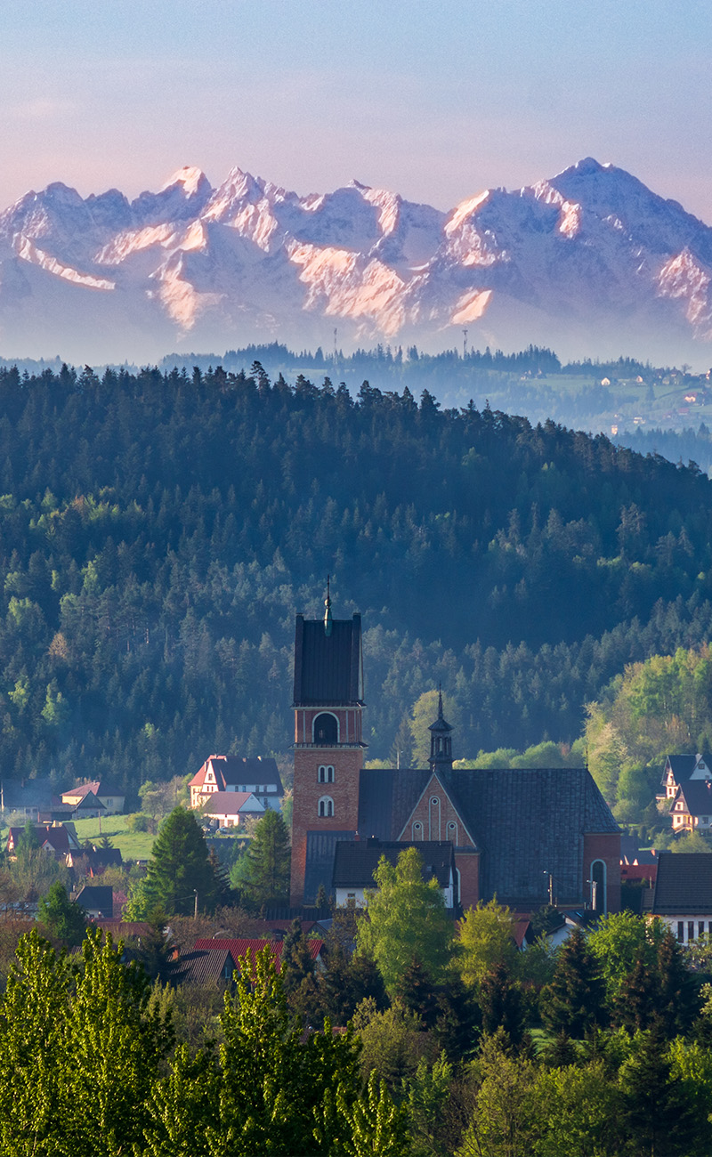 Bukowina Tatrzańska widok na góry